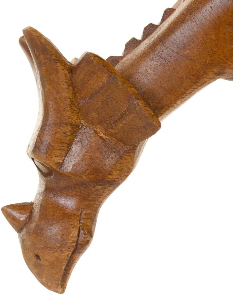 Handgeschnitzter Drache aus Holz – Beobachtender Drache – Schaut über den Regalrand