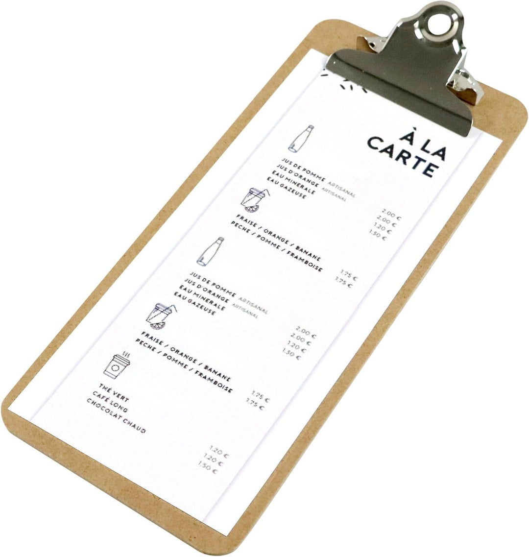 SPRINTIS Klemmbrett aus Holz im 10er Set, Classic - mit grosser Retroklammer (DINLANG), DINLANG