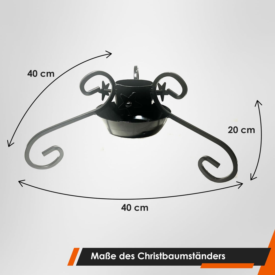 Alma Christbaumständer Weihnachtsbaum Ständer - 40x40x20 cm - Weihnachtsbaumständer mit Wassertank -