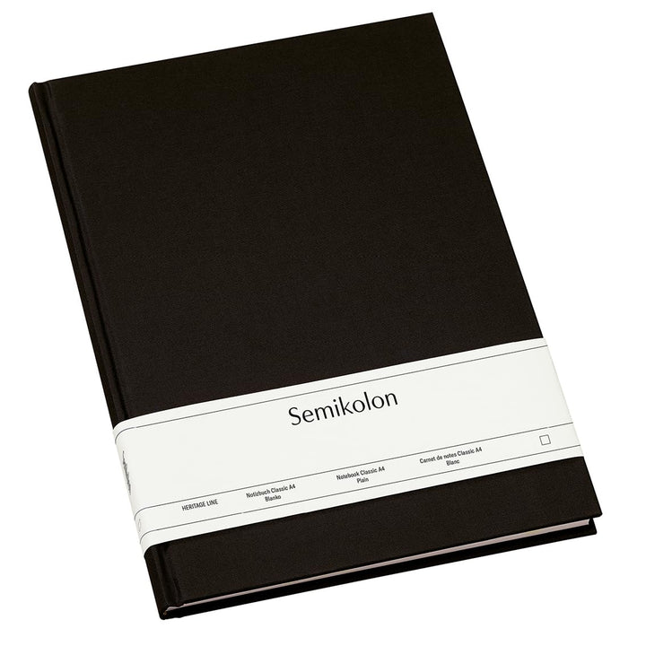 Semikolon 351236 Notizbuch Classic A4 blanko - 176 Seiten, cremeweisses Papier - Lesezeichen - black