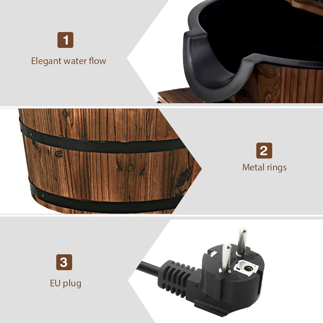 SOARS Gartenbrunnen 2-stufig, Springbrunnen mit Wasserpumpe & einstellbarem Wasserdurchfluss, Wasser
