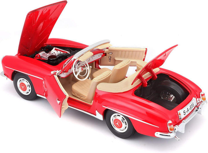 Maisto Mercedes 190SL '55, Modellauto mit Federung, Massstab 1:18, Türen und Motorhaube beweglich, F