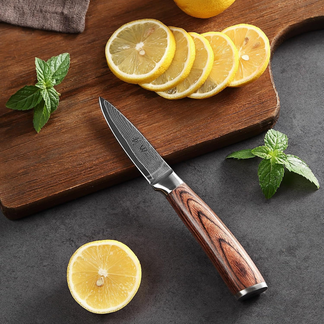 Wakoli Edib 5er Damastmesser-Set, scharfe 8 bis 20 cm Klingen Premium Küchenmesserset aus 67 Lagen D
