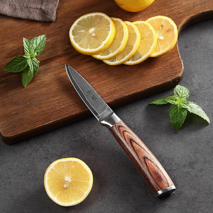 Wakoli Edib 5er Damastmesser-Set, scharfe 8 bis 20 cm Klingen Premium Küchenmesserset aus 67 Lagen D