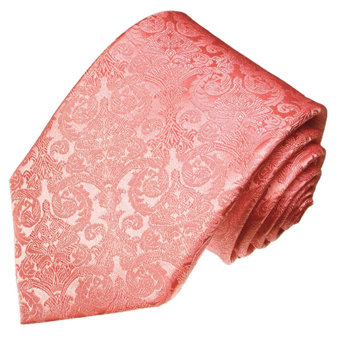 Lorenzo Cana - Luxus Krawatte aus 100% Seide - handgefertigte Markenqualität - rose rosa Barock Must