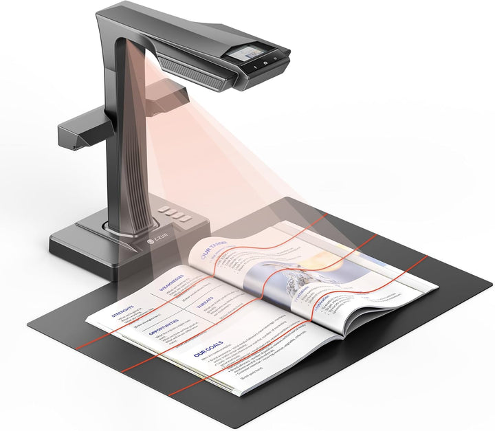 CZUR ET18 Pro Buchscanner mit LED Fülllicht, OCR Dokumentenscanner 18 Megapixel Dokumentenkamera Vis
