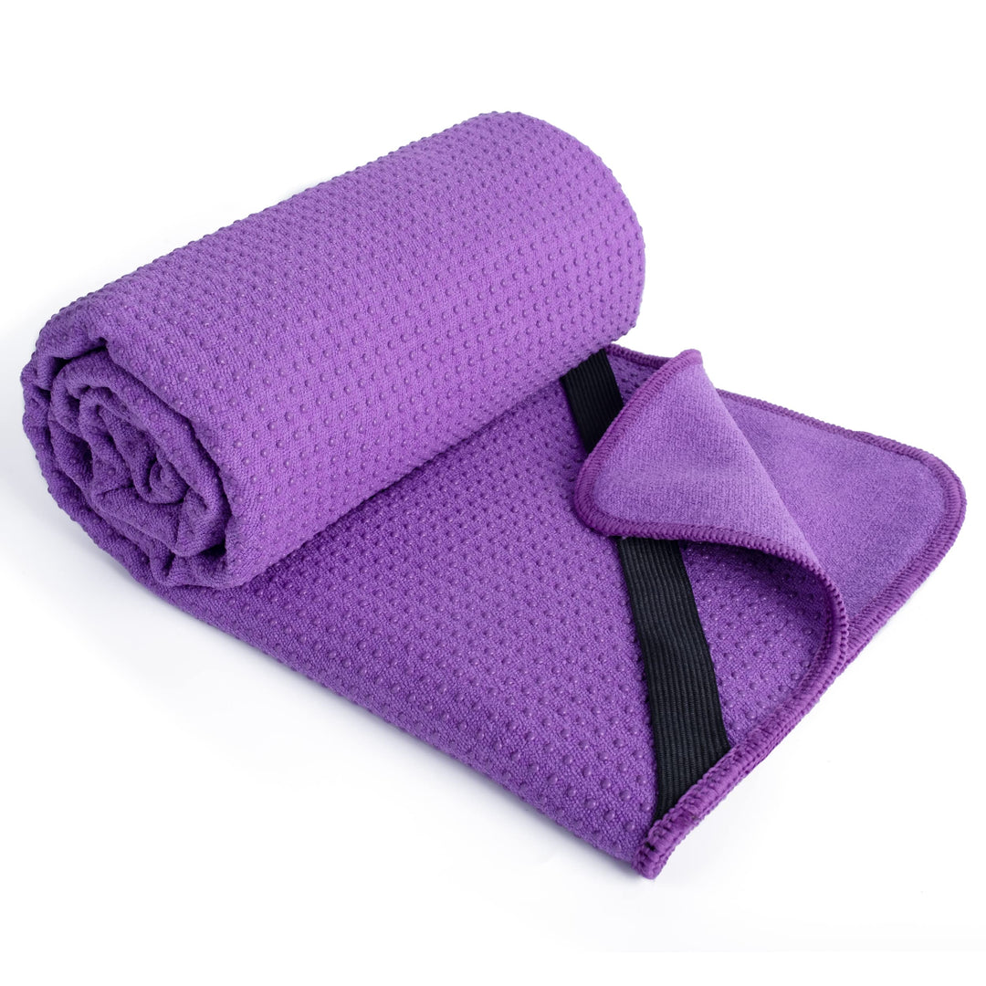Polyte - Yoga Handtuch aus Mikrofaser mit Rutschfester Silikon Unterfläche und Elastischen Bändern,