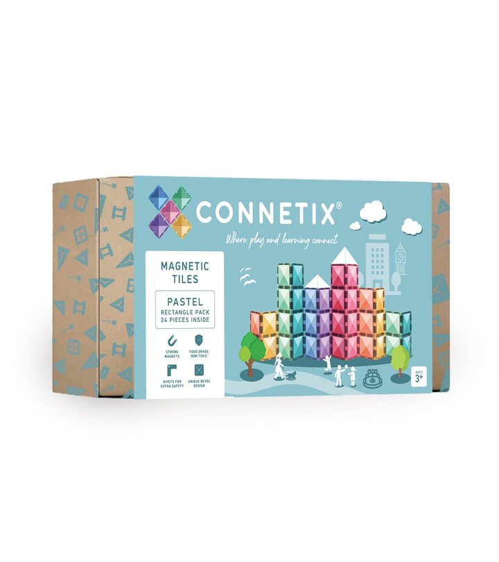 CONNETIX Magnetische Fliesen Pastell Rechteck Packen, 24 Stück