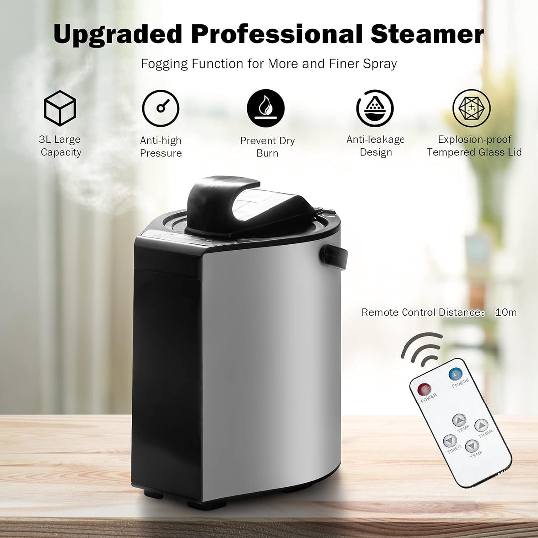 COSTWAY 3L Mini Dampfsauna mit Zerstäubungsfunktion, Heimsauna mit Fernbedienung, Wärmekabine mit ei