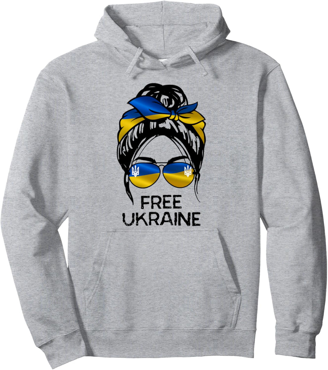 Ukrainische Flagge, Ukraine Pride Frauen Unordentlicher Dutt frei Ukraine Pullover Hoodie