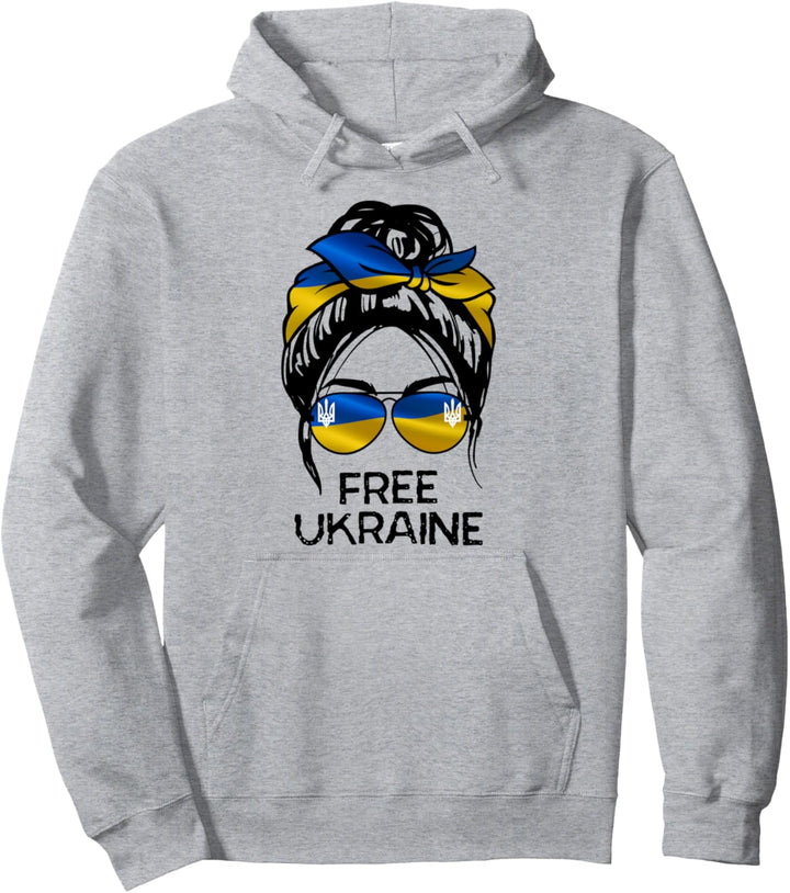 Ukrainische Flagge, Ukraine Pride Frauen Unordentlicher Dutt frei Ukraine Pullover Hoodie