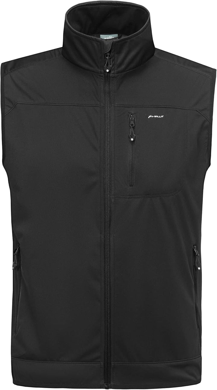 WILLIT Herren Golf Weste Leichtgewicht Softshell Weste Outerwear Ärmellose Jacke für Wandern Laufen