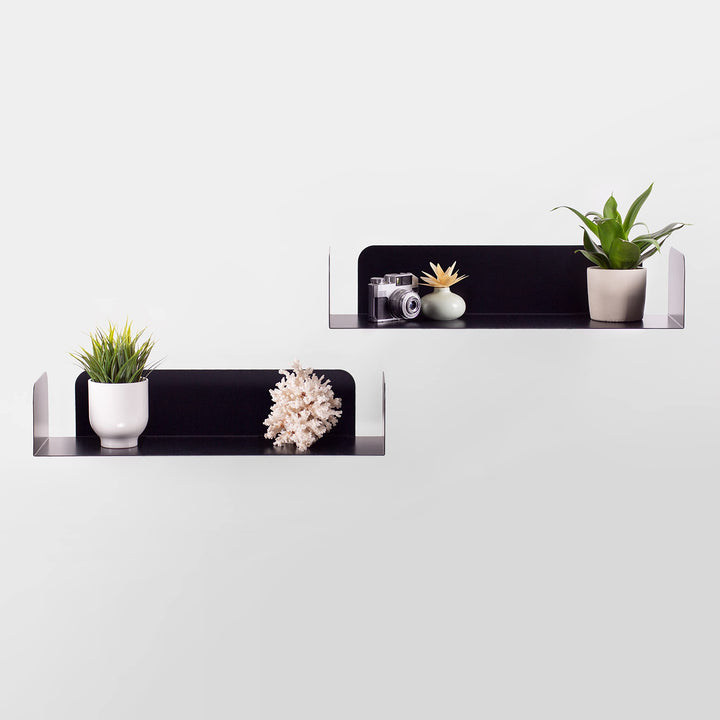 D-Segno Wandregal Metall - Regal Wand, Einzigartiges minimalistisches und modernes Design, Wandbuchh