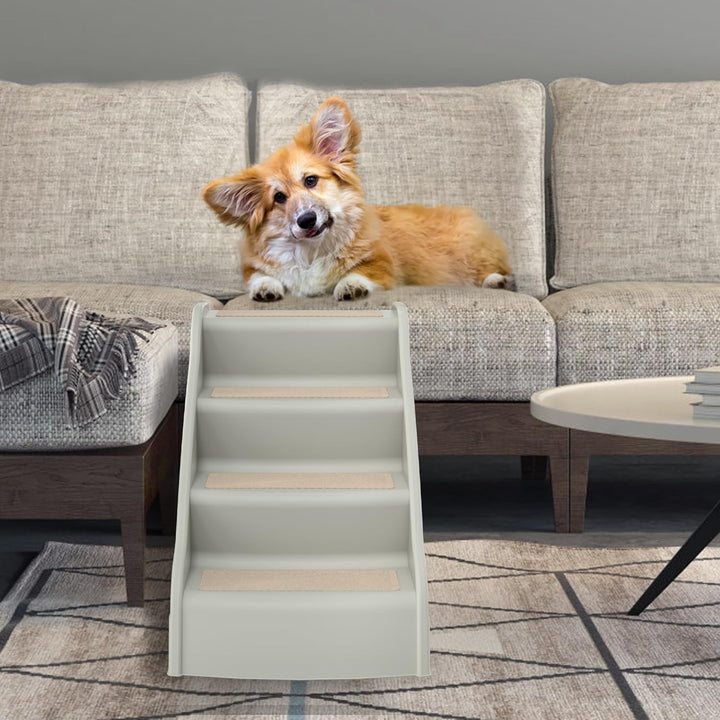 Hundetreppe Klappbar Tiertreppe Haustiertreppe 4 Stufen 50cm Hoch Katzentreppe mit Rutschfesten Matt