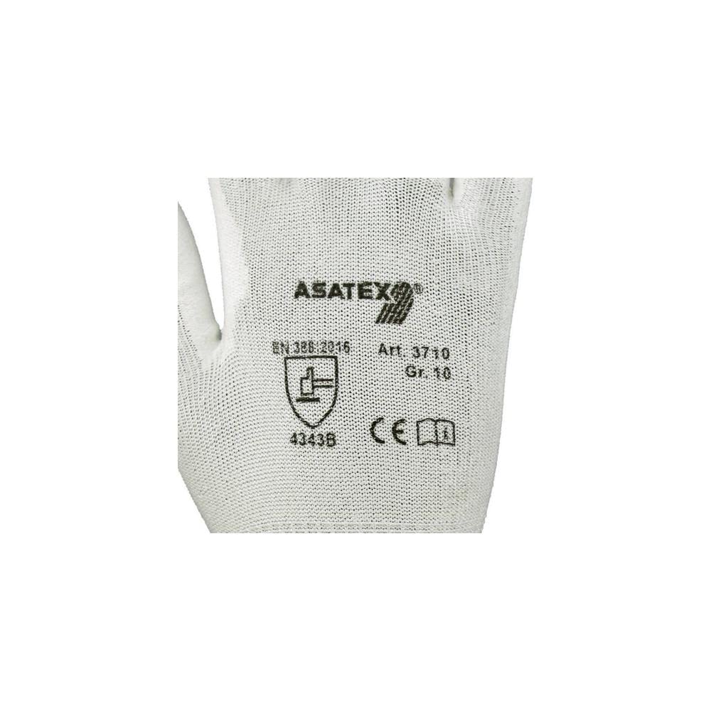 Asatex 3710 6 Klasse 3 Schnittschutzhandschuhe, weiss, 7, 7
