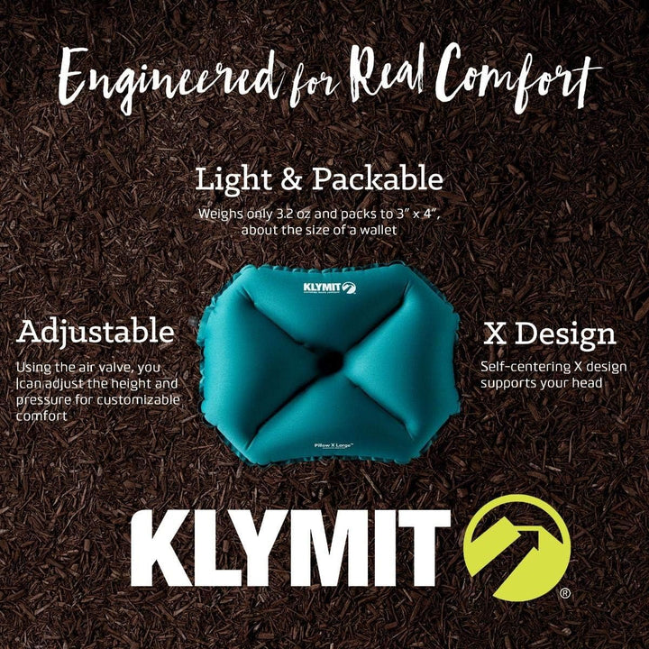 Klymit Pillow X Aufblasbares Camping- und Reisekissen Blau, Blau
