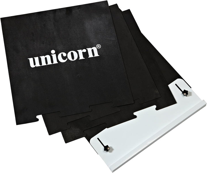 Unicorn Raised Oche 4tlg leichtgewichtige Dartmatte, schwarz, inkl. Transporttasche