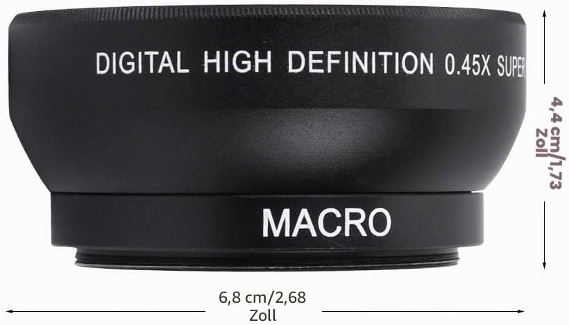 Kamera Objektiv - 0,45-faches Weitwinkel-Kamera Objektiv für 49mm Mount Kamera - wasserdichte/Kratzf