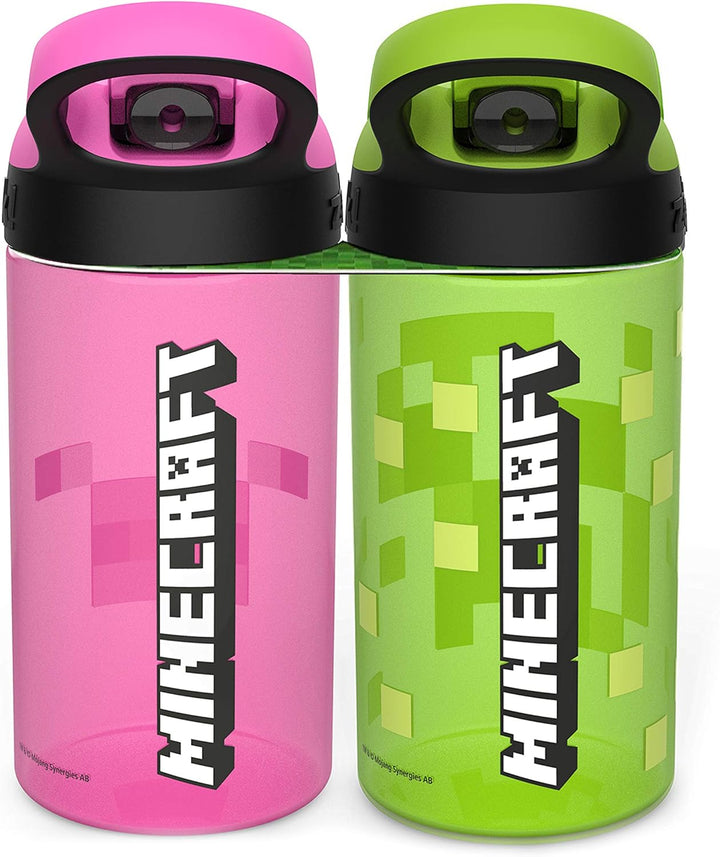 Zak Designs MICB-T470 Minecraft Wasserflaschen, Kunststoff, Creeper & Pig Creeper & Schwein 454 g, C