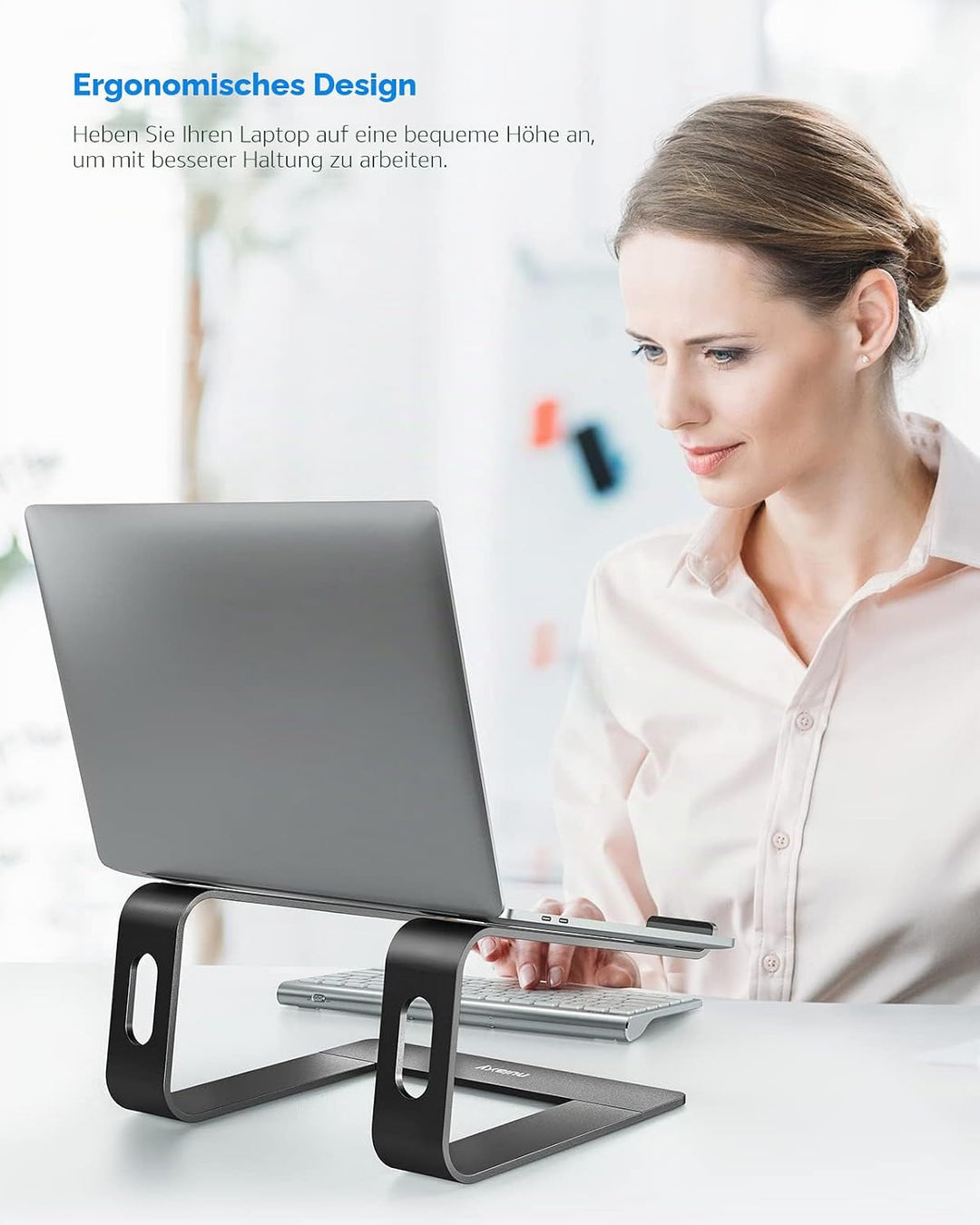 Nulaxy Laptop Ständer, Ergonomischer Aluminium Laptop Stand, Notebook Ständer für Schreibtisch, Abne