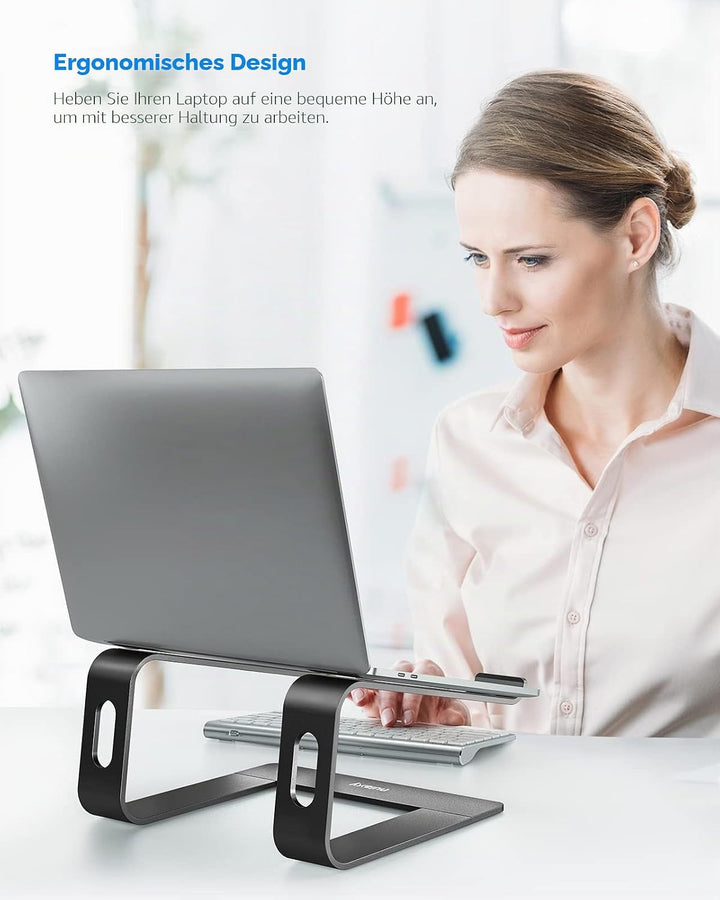 Nulaxy Laptop Ständer, Ergonomischer Aluminium Laptop Stand, Notebook Ständer für Schreibtisch, Abne