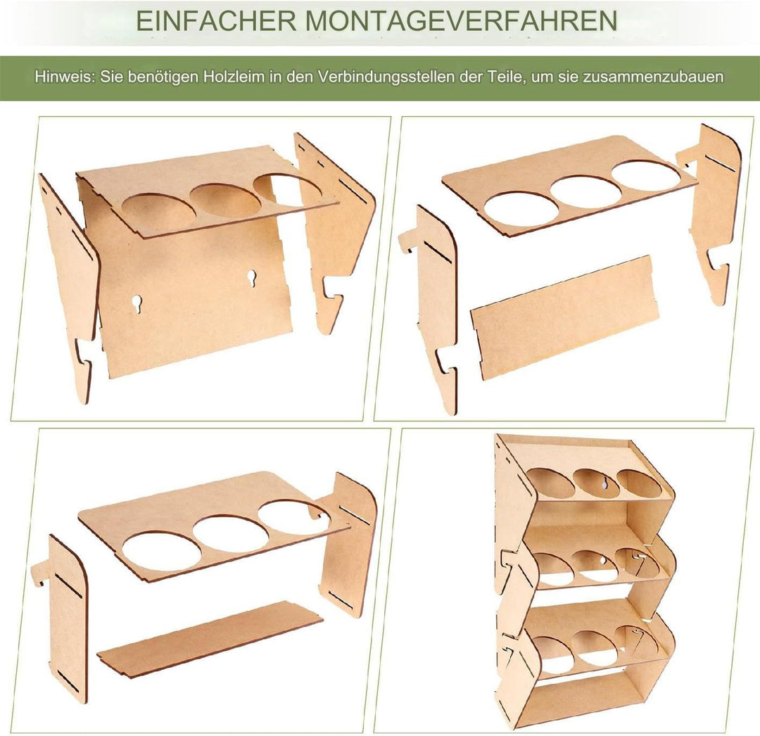 Wandmontierbarer Sprühdosen Halter,Holz Organizer Für Aerosol Spraydosen Aufbewahrung - 3-Etagen Hal