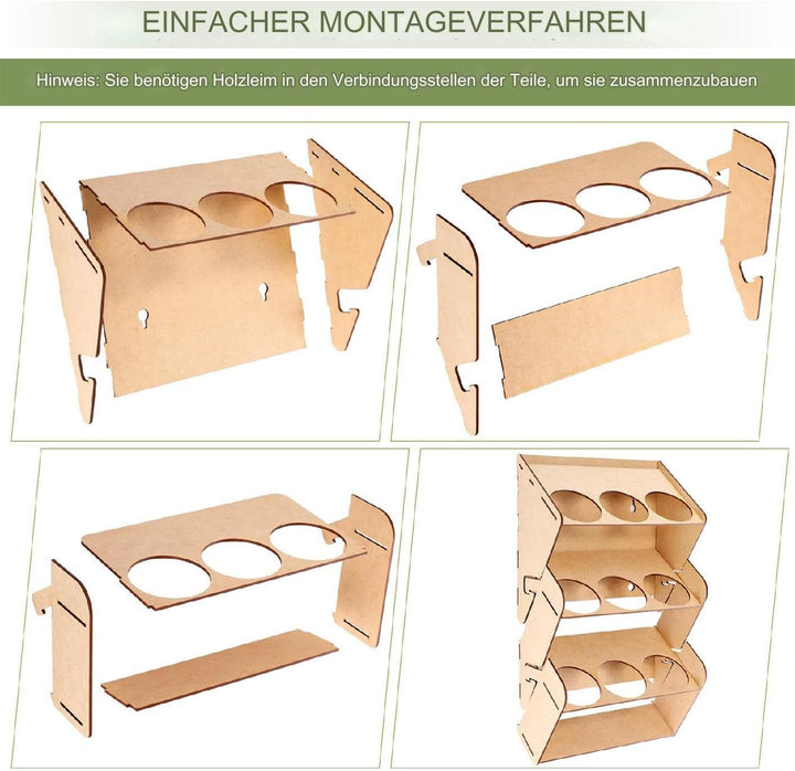 Wandmontierbarer Sprühdosen Halter,Holz Organizer Für Aerosol Spraydosen Aufbewahrung - 3-Etagen Hal