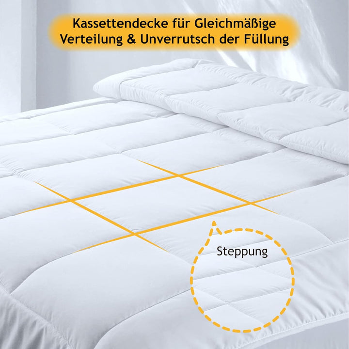Threads For Bed® Premium 4 Jahreszeiten Bettdecke 140x200, 2 Zusammengeknöpfte Gesteppte Decke für G