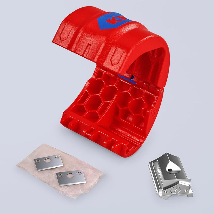 KNIPEX BiX® Schneider für Kunststoffrohre und Dichthülsen, 20-50 mm, trennt spanlos, incl. 2 Ersatzk