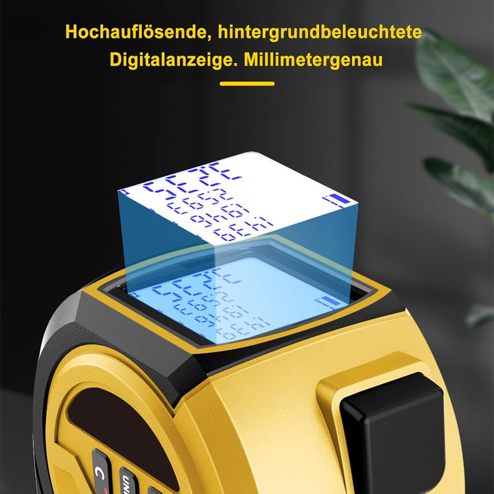 Laser Massband, 40m/60m Laser-entfernungsmesser und 5m Bandmass und Kreuzlaser, Speicher für 20 Mess