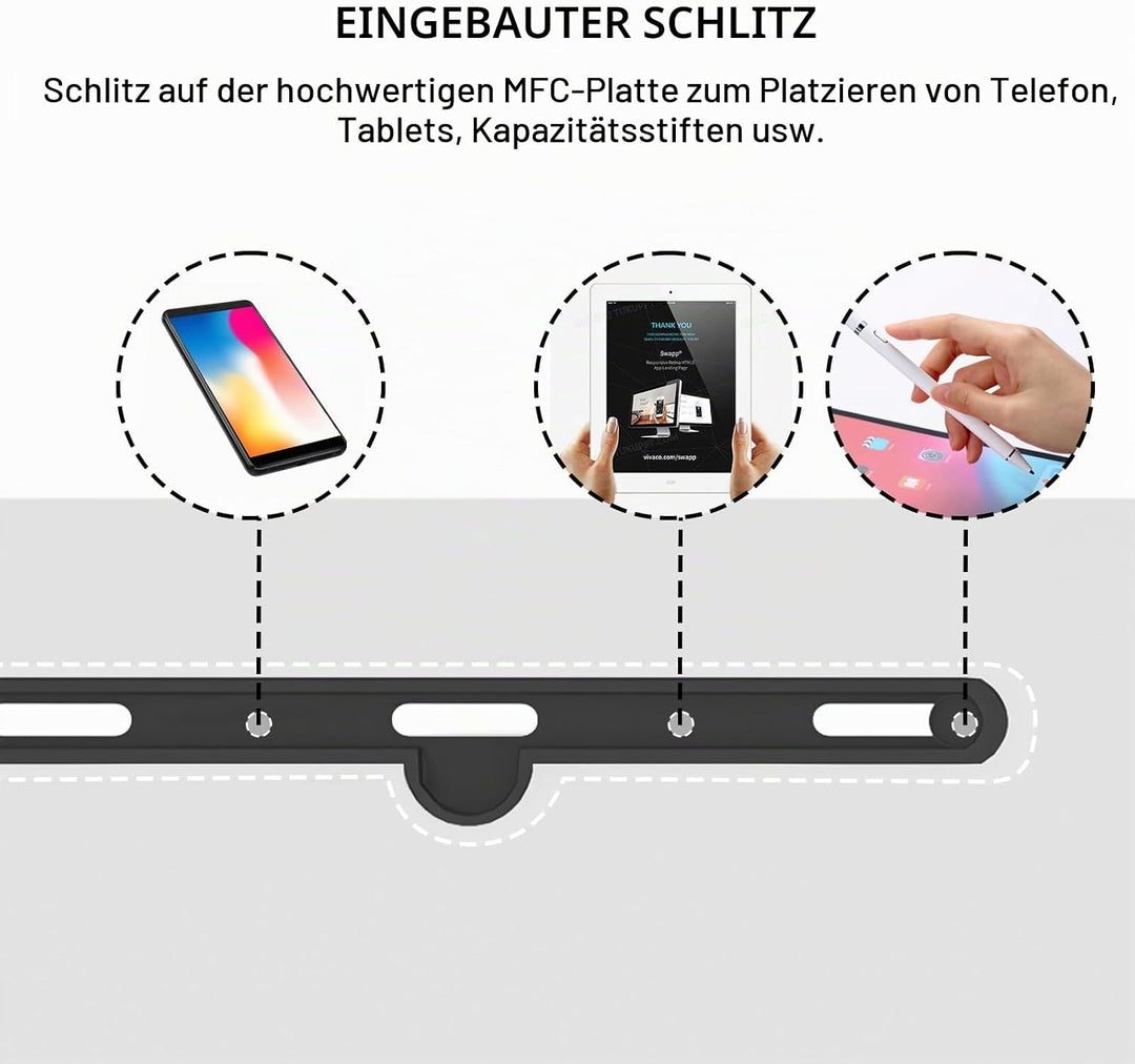 sogesfurniture höhenverstellbar Laptoptisch Computertisch mit Tablet Steckplatz, 80 * 40cm PC Tisch