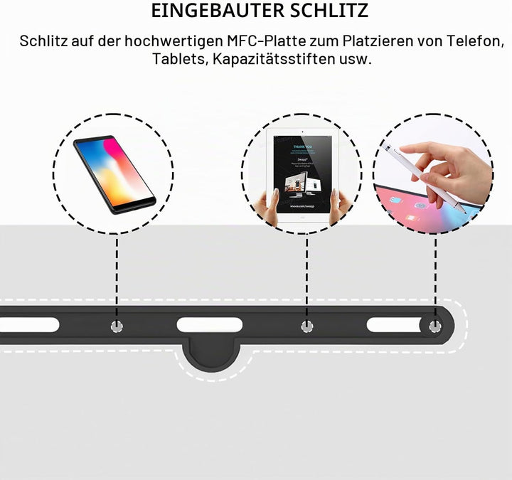 sogesfurniture höhenverstellbar Laptoptisch Computertisch mit Tablet Steckplatz, 80 * 40cm PC Tisch