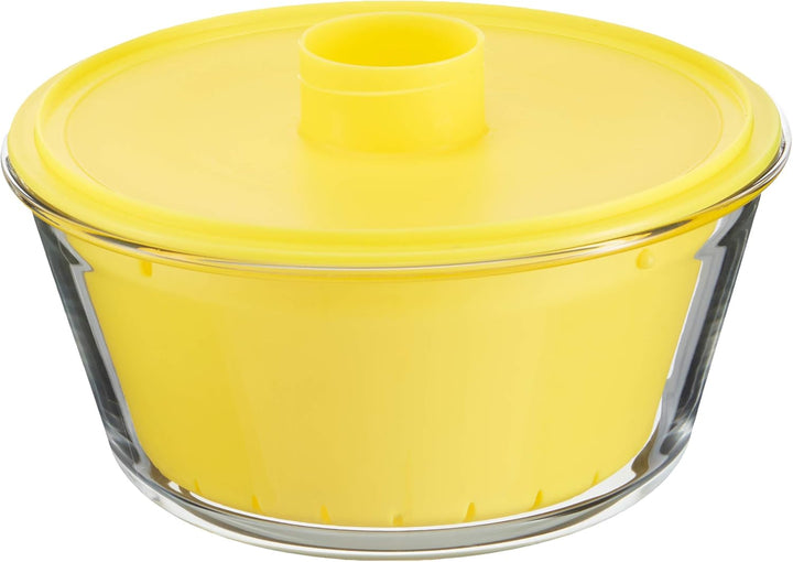 PASABAHCE 4995808 Reiskocher Mikrowelle Zest aus Glas mit Korb aus Kunststoff und Deckel aus rutschf