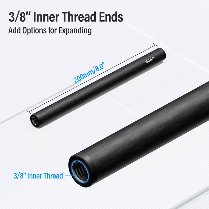 SIRUI 15mm Rod Kohlefaser Stange, universelle 20cm Kameraschienenstangen für 15mm Stangenschienen-St