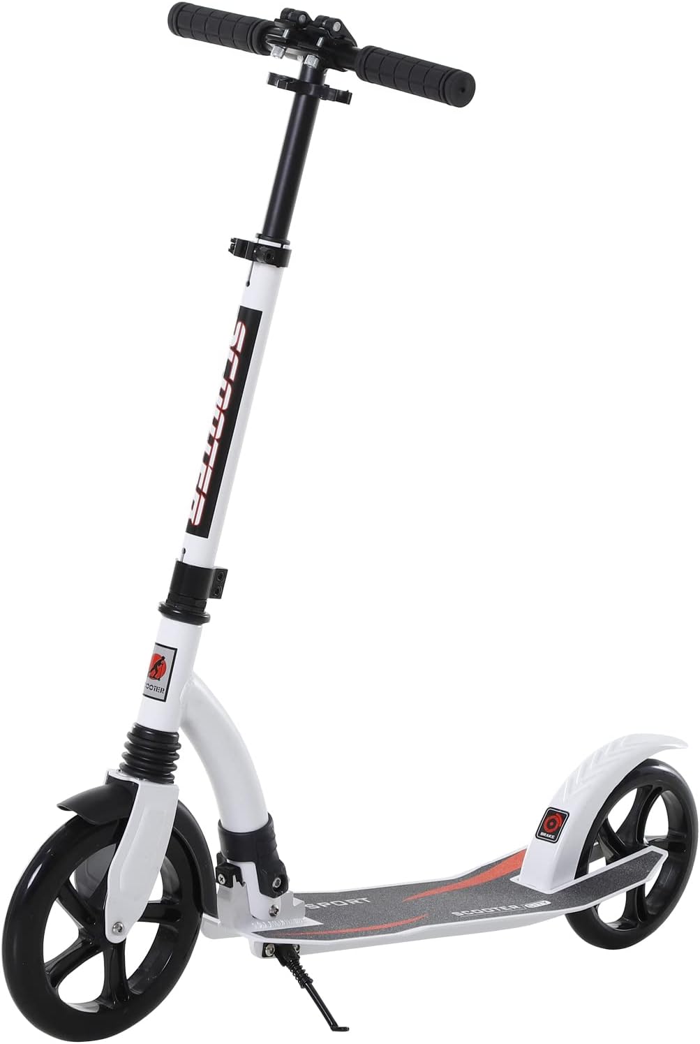 HOMCOM Kinderscooter, Kickscooter mit Stossdämpfung, Tretroller, Klappbar und Höheverstellbar, ab 14
