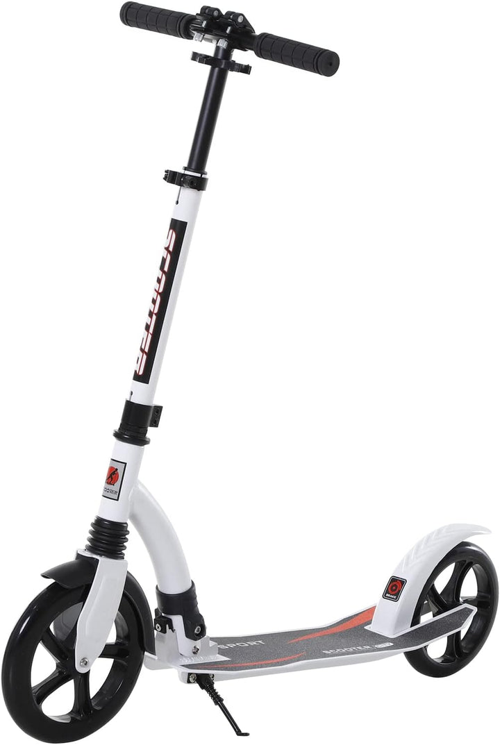 HOMCOM Kinderscooter, Kickscooter mit Stossdämpfung, Tretroller, Klappbar und Höheverstellbar, ab 14
