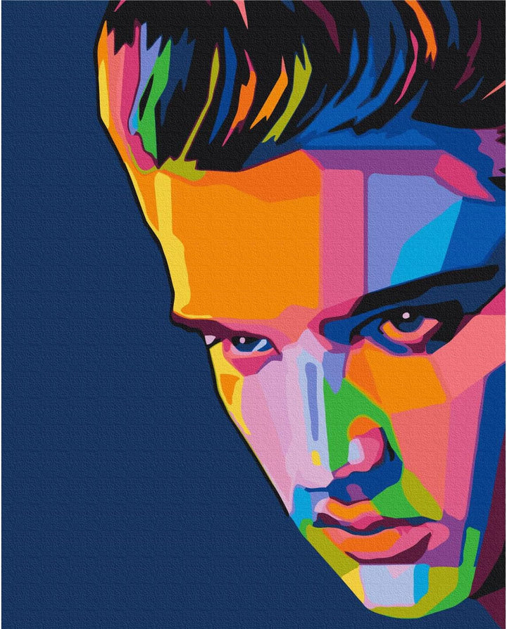 murando - Malen nach Zahlen Porträt Elvis Vintage 40x60 cm Malset mit Holzrahmen auf Leinwand für Er