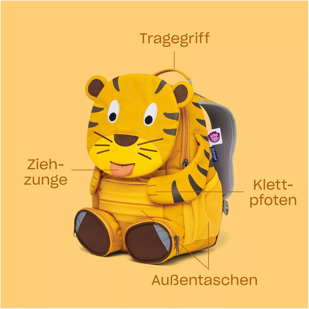 Affenzahn Grosser Freund Kindergartenrucksack für 3-5 Jährige Kita Funktional 8L Drache - Grün Einhe