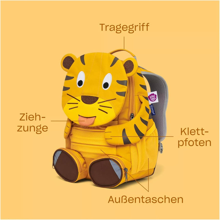Affenzahn Grosser Freund Kindergartenrucksack für 3-5 Jährige Kita Funktional 8L Drache - Grün Einhe