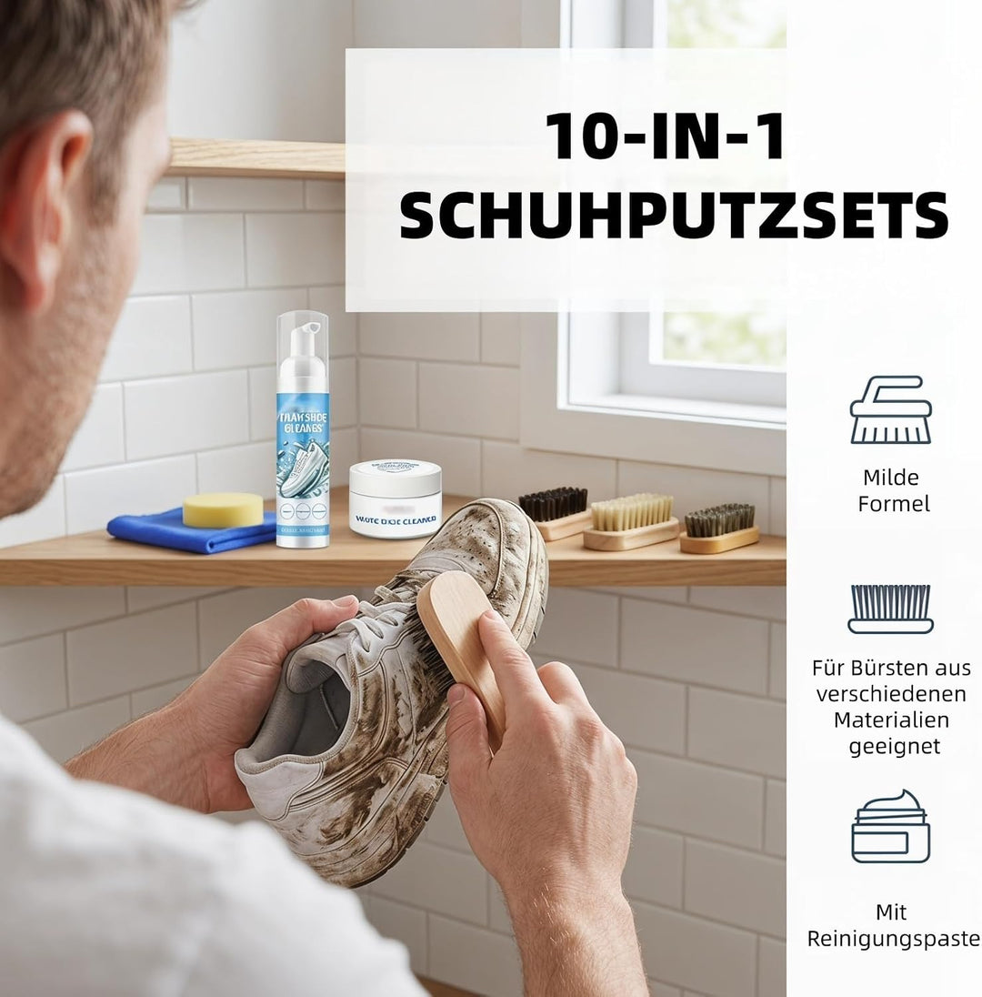 SHENYI 10-in-1 Sneaker Cleaner Set Enthält Reinigungsspray Reinigungspaste Reinigungstuch Reinigungs