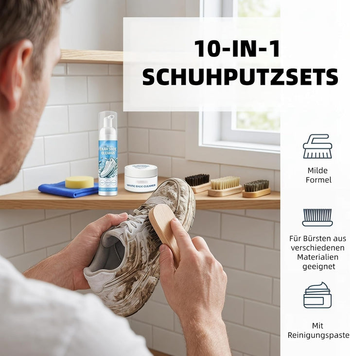 SHENYI 10-in-1 Sneaker Cleaner Set Enthält Reinigungsspray Reinigungspaste Reinigungstuch Reinigungs