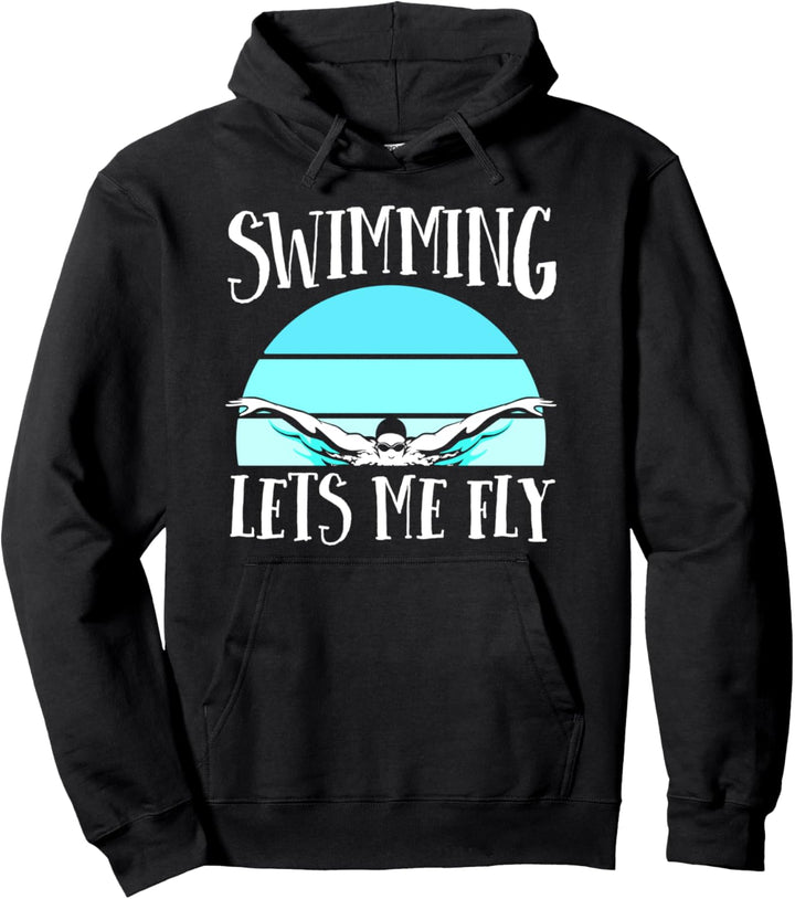 Swimming Lets My Fly Swim Team Shirt Women Swimmer Gift Pullover Hoodie