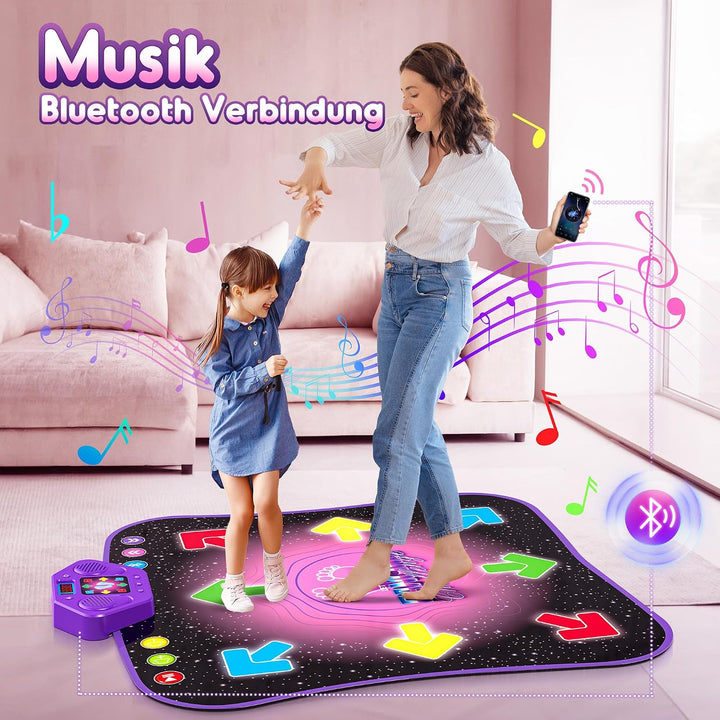 Tanzmatte für Kinder ab 6-8 Jahre Geschenke für Mädchen Tanzmatte mit Bluetooth Beleuchtete Musikmat