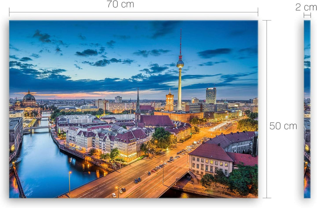 ge Bildet Bild auf Leinwand | Berlin Skyline - Deutschland - Stadtbild Städtebild A in 70x50 cm als
