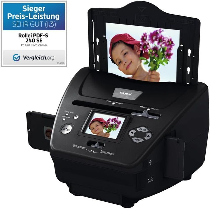Rollei PDF-S 240 SE - Multiscanner für Fotos, Dias und Negative, sekundenschneller Scanvorgang, inkl