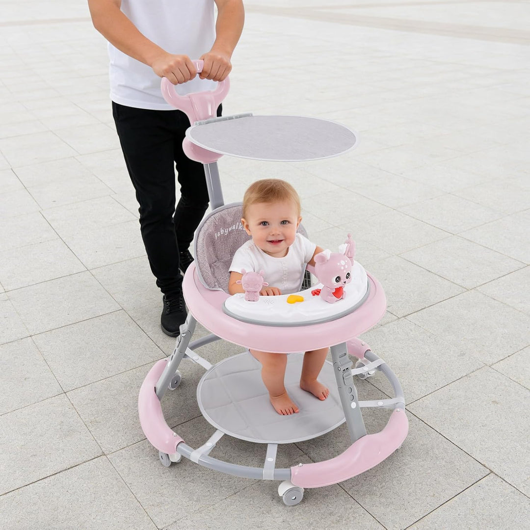 5in1 Lauflernwagen, Kinderwagen mit abnehmbarem Musik- und Spieltablett, höhenverstellbar, Tragkraft