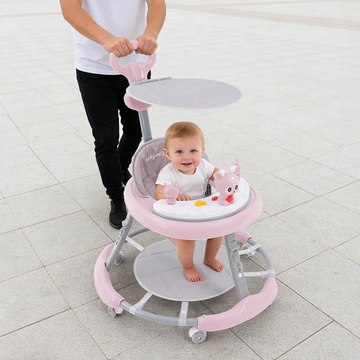 5in1 Lauflernwagen, Kinderwagen mit abnehmbarem Musik- und Spieltablett, höhenverstellbar, Tragkraft