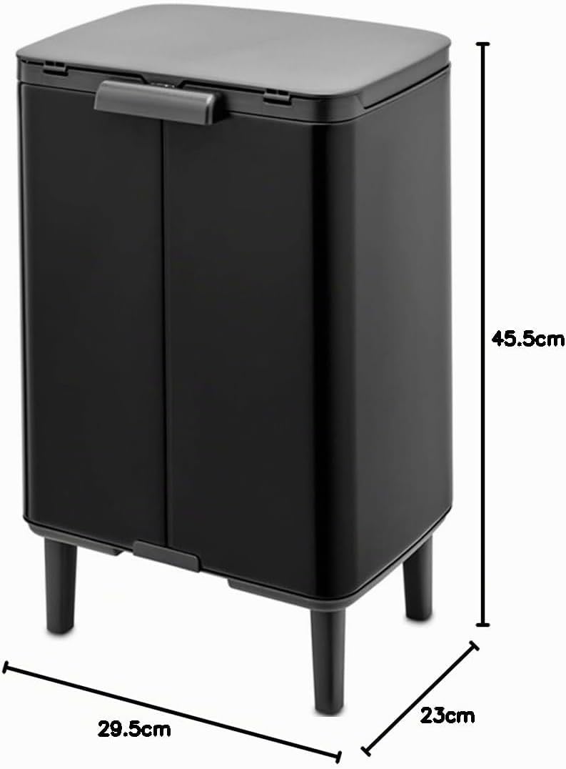 Brabantia - Mülleimer Bo Hi 12L mit Soft-Close-Deckel, herausnehmbarem Inneneimer und Transportgriff
