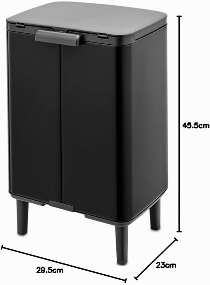 Brabantia - Mülleimer Bo Hi 12L mit Soft-Close-Deckel, herausnehmbarem Inneneimer und Transportgriff