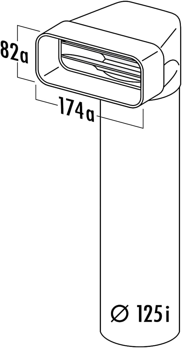 Naber MF-UR 125 Umlenkstück 90° mit Rundrohr, weiss, 900 mm